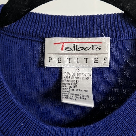 Talbot's cobalt blue thick cotton sweater tee - Picture 2 of 3